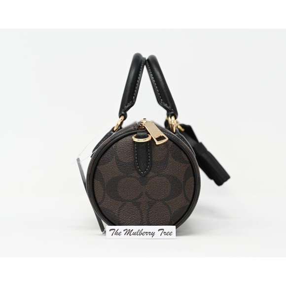 Coach Bags Coach Lacey Crossbody Barrel Bag Brown Black Signature